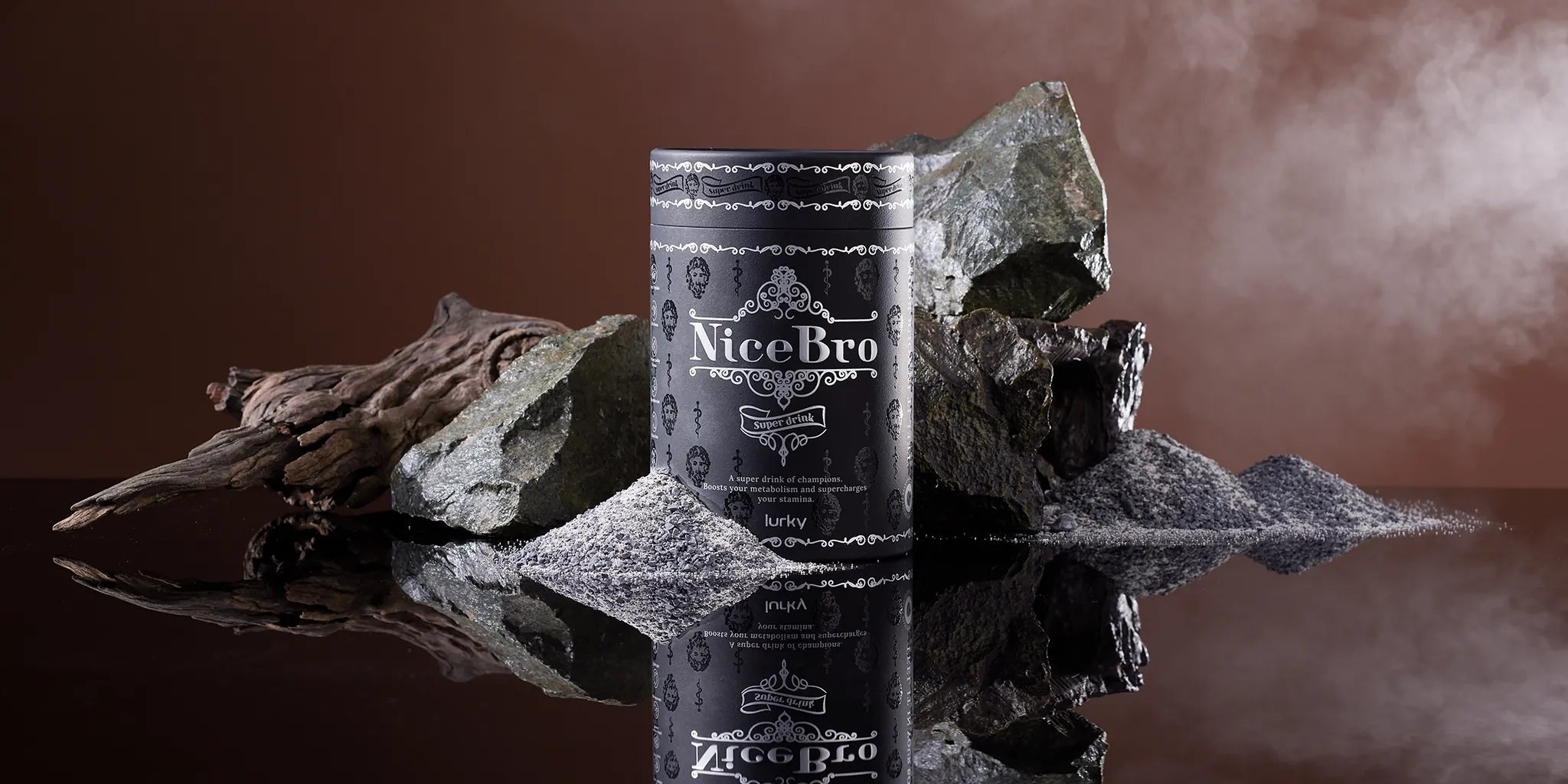 Lurky NiceBro Super Drink among raw mineral stone